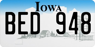 IA license plate BED948
