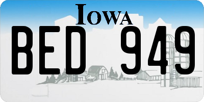 IA license plate BED949