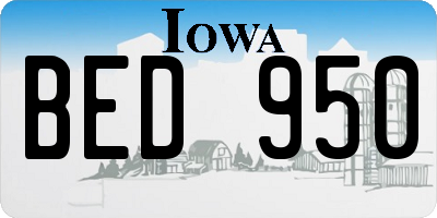 IA license plate BED950