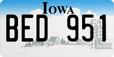 IA license plate BED951