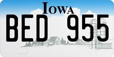 IA license plate BED955