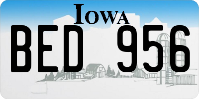 IA license plate BED956