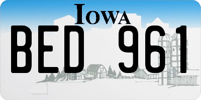 IA license plate BED961