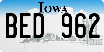 IA license plate BED962