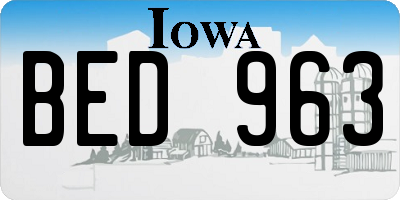 IA license plate BED963