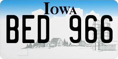 IA license plate BED966