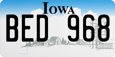 IA license plate BED968
