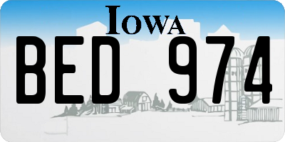 IA license plate BED974