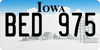 IA license plate BED975