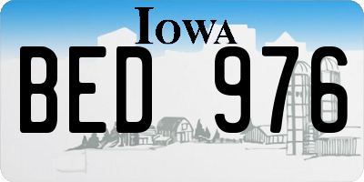 IA license plate BED976