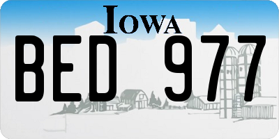 IA license plate BED977