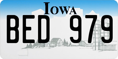 IA license plate BED979