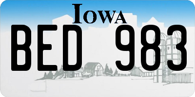 IA license plate BED983