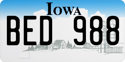 IA license plate BED988