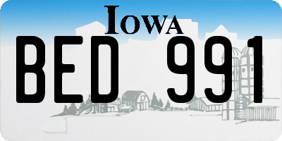 IA license plate BED991
