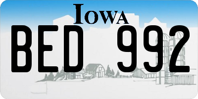 IA license plate BED992
