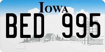 IA license plate BED995
