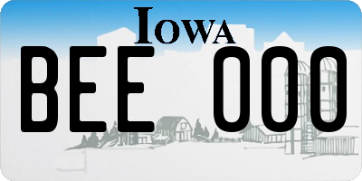 IA license plate BEE000