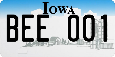 IA license plate BEE001