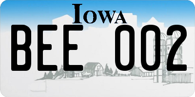 IA license plate BEE002
