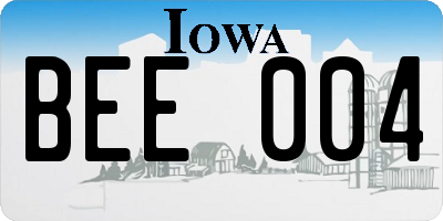 IA license plate BEE004