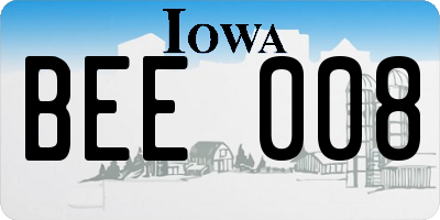 IA license plate BEE008