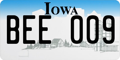 IA license plate BEE009
