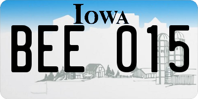 IA license plate BEE015