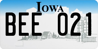 IA license plate BEE021