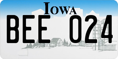 IA license plate BEE024