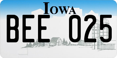 IA license plate BEE025
