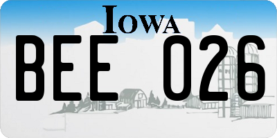 IA license plate BEE026