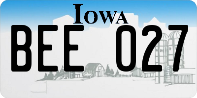 IA license plate BEE027