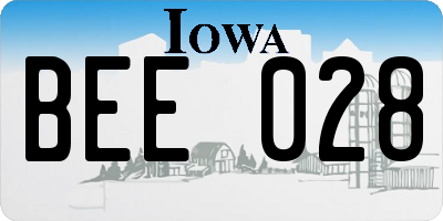 IA license plate BEE028