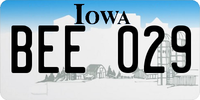 IA license plate BEE029
