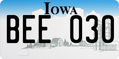 IA license plate BEE030