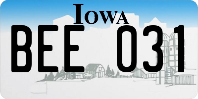 IA license plate BEE031