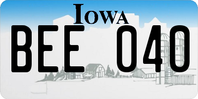 IA license plate BEE040
