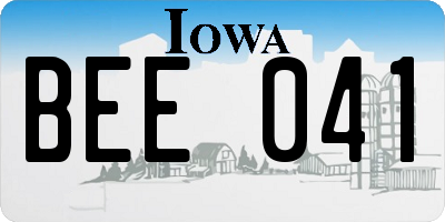 IA license plate BEE041