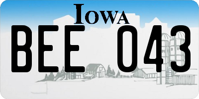 IA license plate BEE043