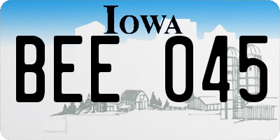 IA license plate BEE045