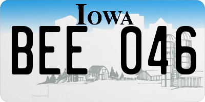 IA license plate BEE046