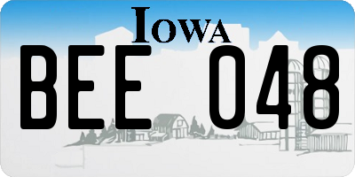 IA license plate BEE048