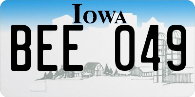 IA license plate BEE049