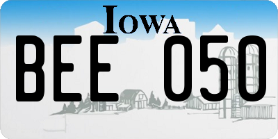 IA license plate BEE050