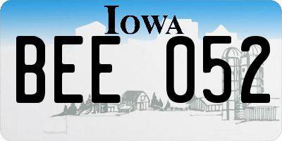 IA license plate BEE052
