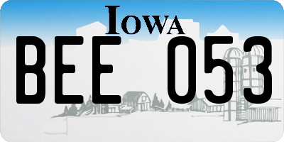 IA license plate BEE053