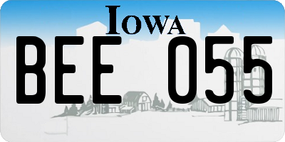 IA license plate BEE055