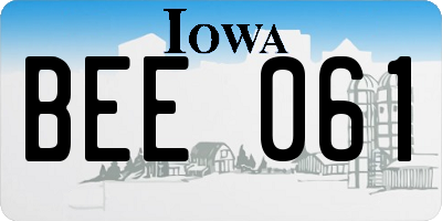 IA license plate BEE061