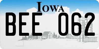 IA license plate BEE062